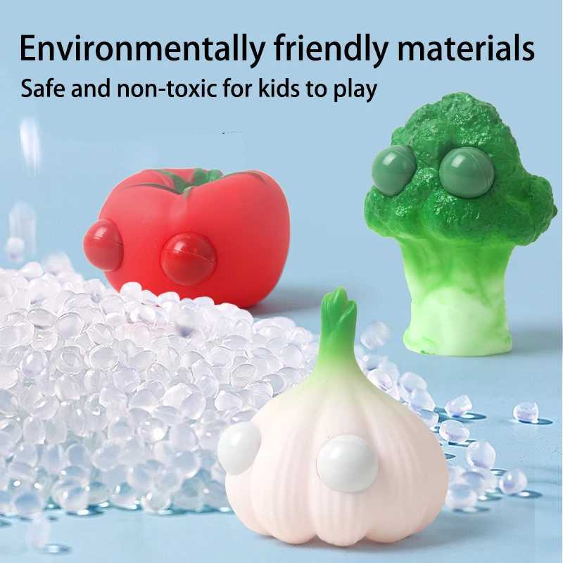 Novelty Stress Relief Toys with Pop Out Eyes Vegetables Kneading Slow Rebound Silicone Toys Autism ADHD Kawai Cute Squeeze Toys H260402