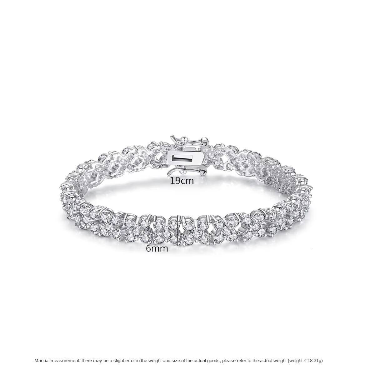 Moissanite Diamond Bracelet 925 Silver Tennis Bracelet Luxury Sparkling Chain Bracelet Elegant Jewelry Gift for Women Men