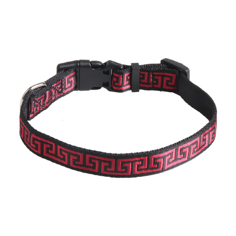Pet Collar New Square Pattern Print Fashion Webbing Strap Plastic Buckle Comfortable Collar For Puppy Dog