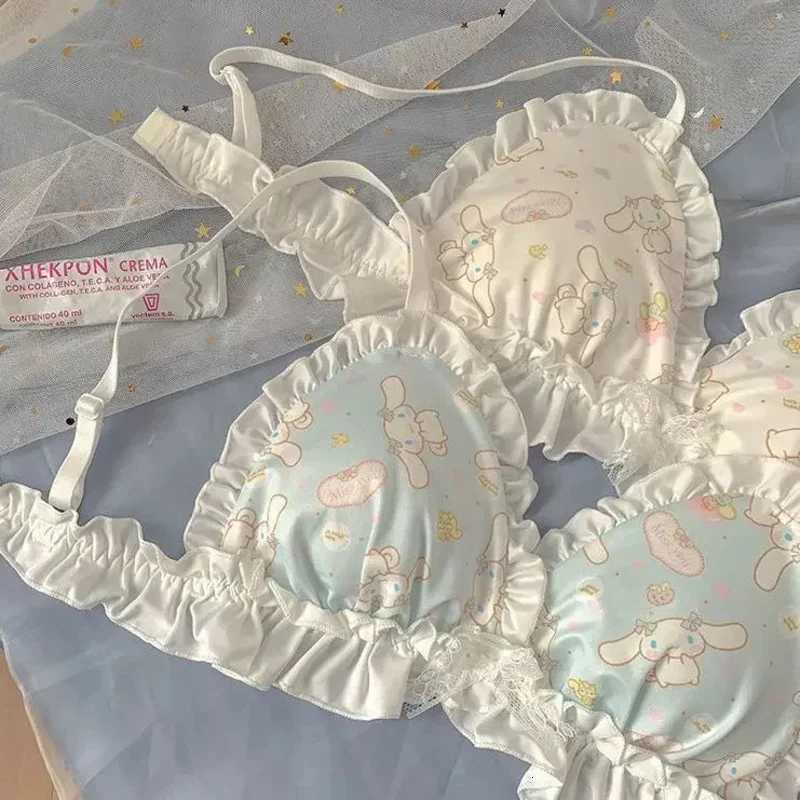 Laurel Dog Lingerie Womens sweet breathable lace bow Slimming no underwire retraction bra cover set Z260402