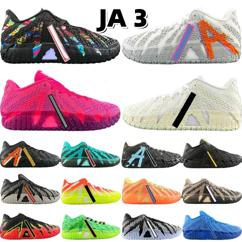 Top JA 3 3s Men Women Basketball Shoes Morants Designer Trainers Volume Hyper Pink Mint Foam Turbo Green NY Outdoor Sneakers Size 36-46