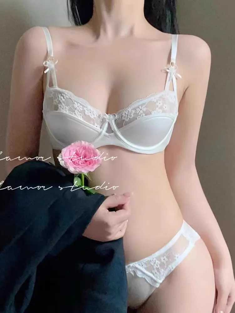 YUQI Early Spring Teen Girls Pure Desire Lingerie Set U-Back Soft Support Satin Stitch Lace Comfort Underwear Anti-Sag for Youth Z260402