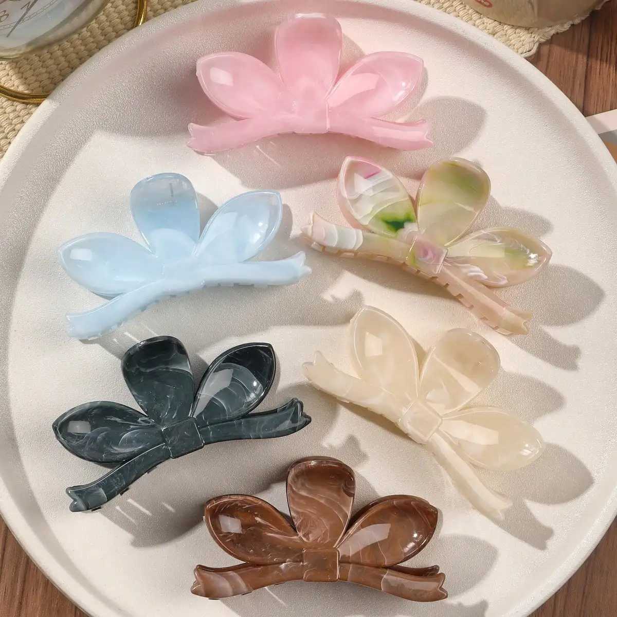 6 Pcs Macaron Hair Claw Clips Flower Banana Clips for Thin HairStrong hold for Thick Hair6 Colors Fashion Hair Accessory H260402