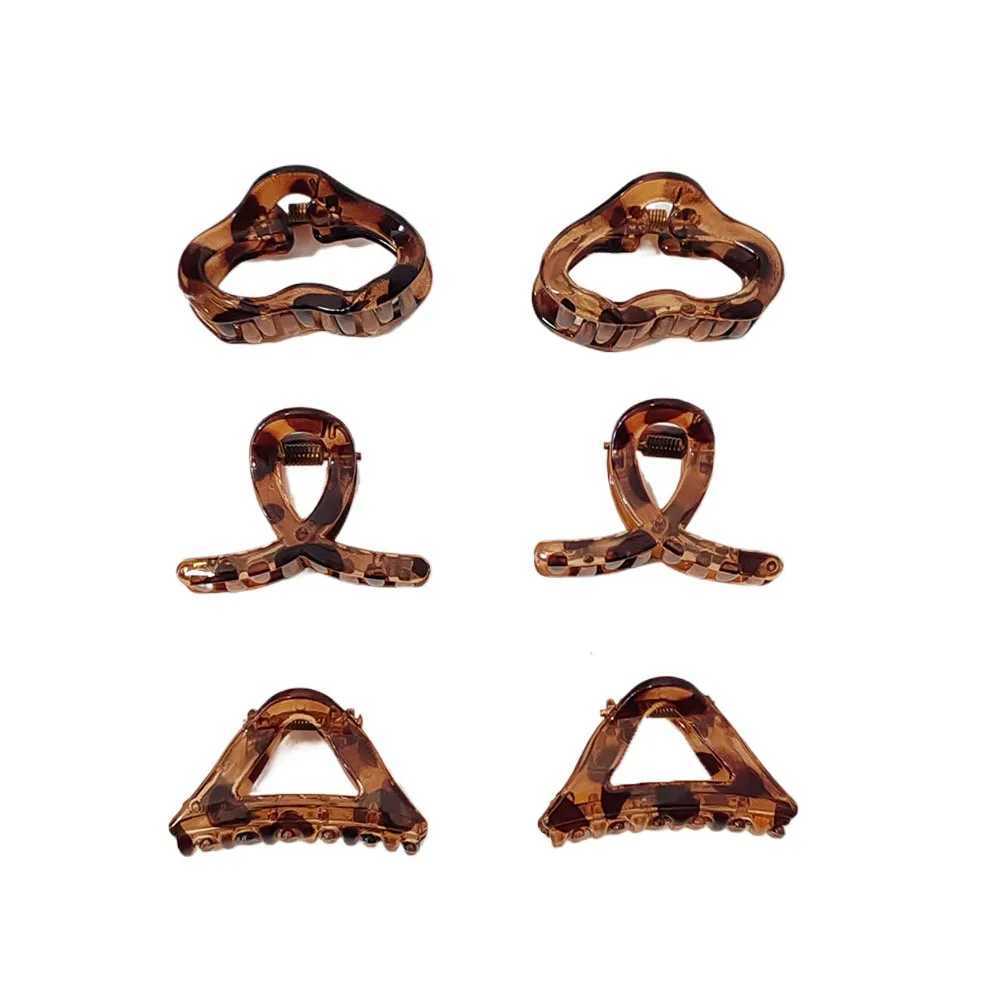 4PC Set European American Style Leopard Print Small HairClaw Clips for Women Girls Retro Hair Accessories Headwear H260402