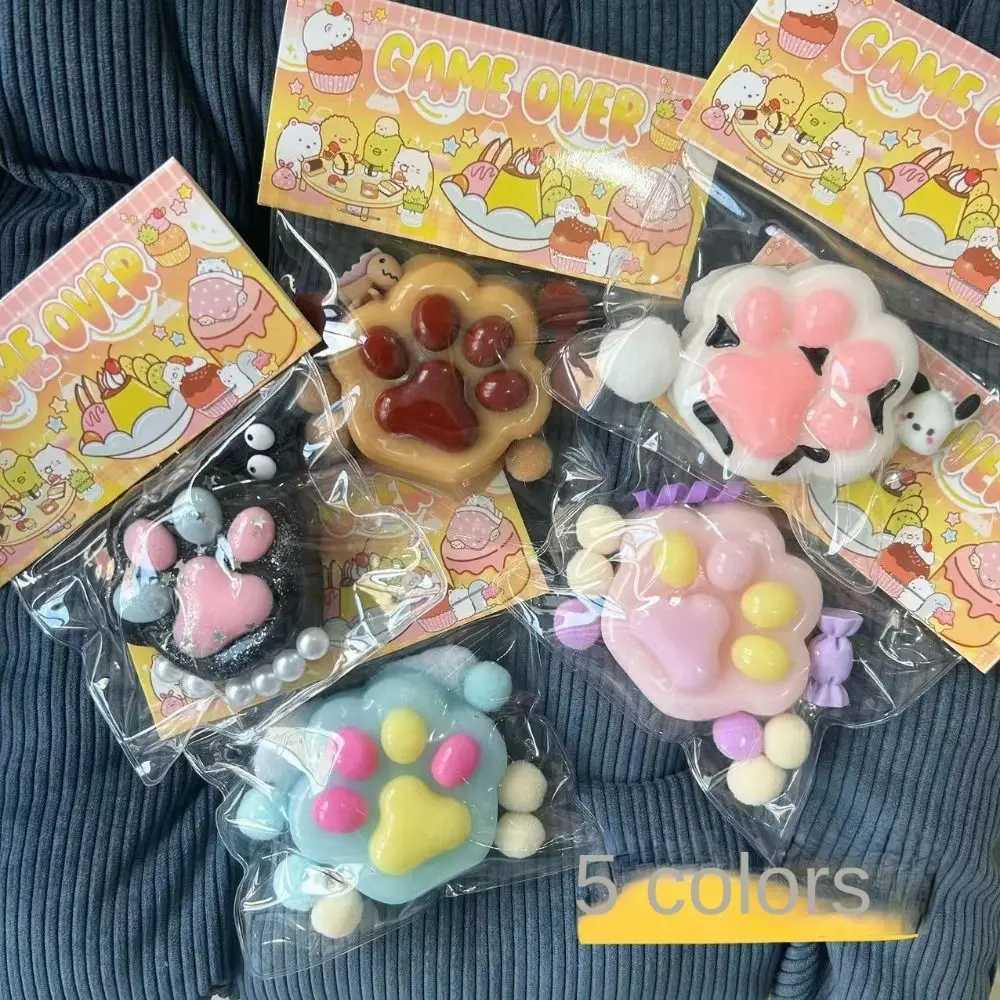 NEW Fidget Toy Anti-stress Mini Kawaii Cat Paw TPR Small Cat Paw Cute Pink Cat Foot Pinch Decompression Toy Squeeze Toys H260402