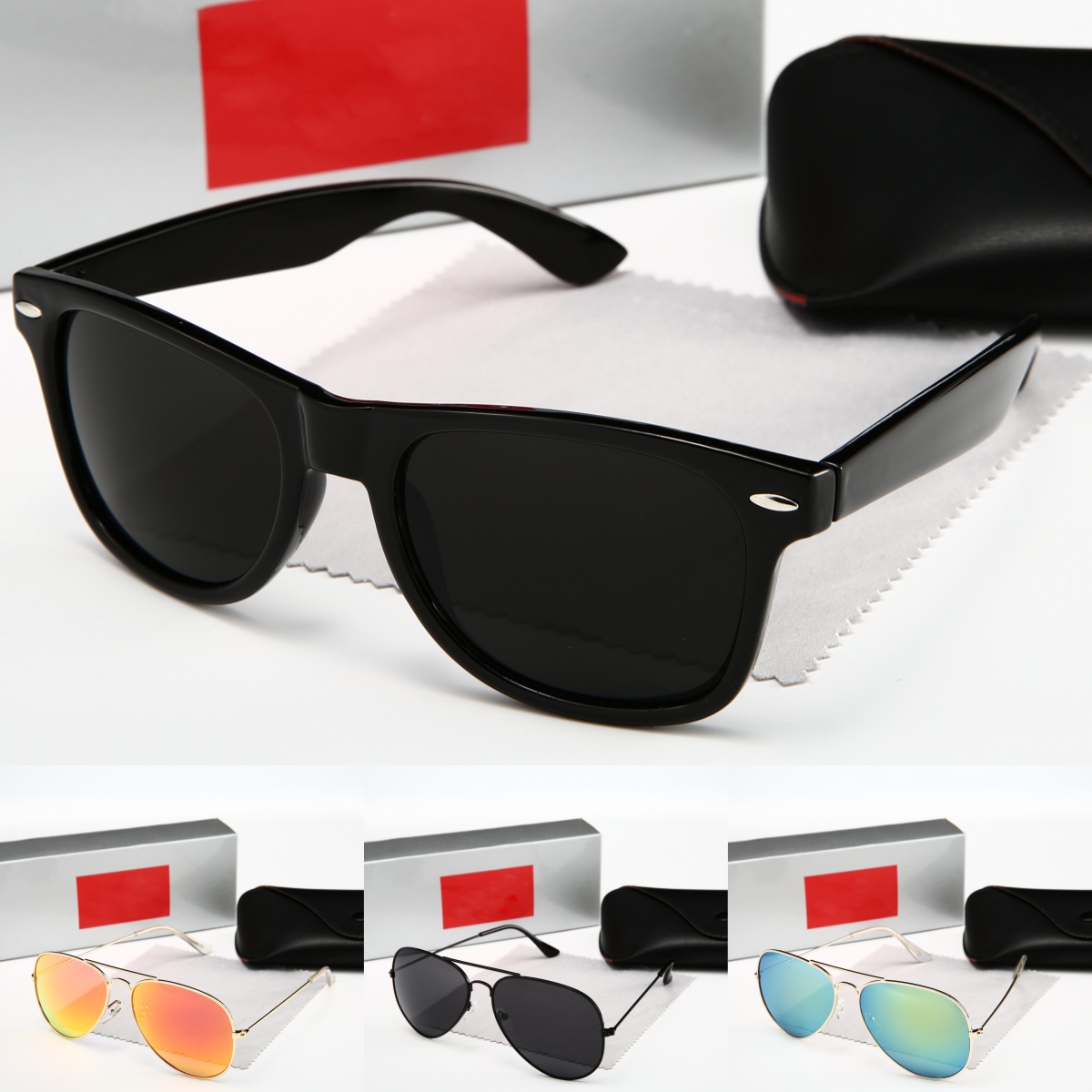 Luxury Sunglasses Polished Metal Titanium Frame G-15 Glass Polarized Polycarbonate Lenses Designer Sunglasses For Women Men UV Protection Teardrop shape Glasses