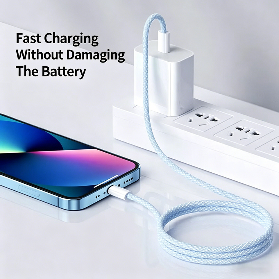 Dual Head Type-C 60W Braided Fast Charging Cable for iPhone 15,16,17 Series & All Type-C Android Smartphones - view 5