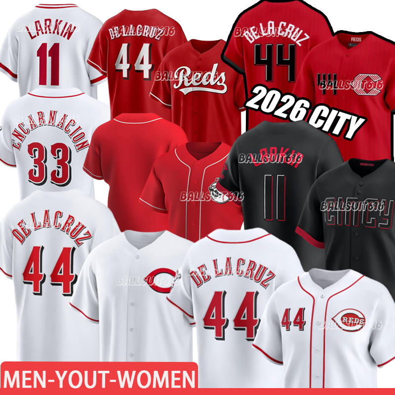#44 Elly De La Cruz Jersey #29 TJ Friedl Spencer Steer Jersey Hunter Greene Cincinnatis Reds Jerseys Tyler Stephenson 40# Lodolo 2026 Custom City Baseball Jerseys 4XL
