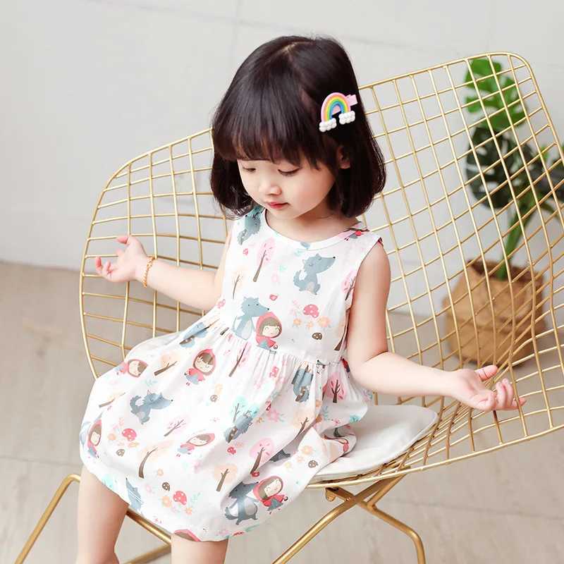 Girl Dress Cotton Summer Kids Clothes Girls Children Flower Dresses Sleeveless Princess Party Outfit Childrens Clothing H260402