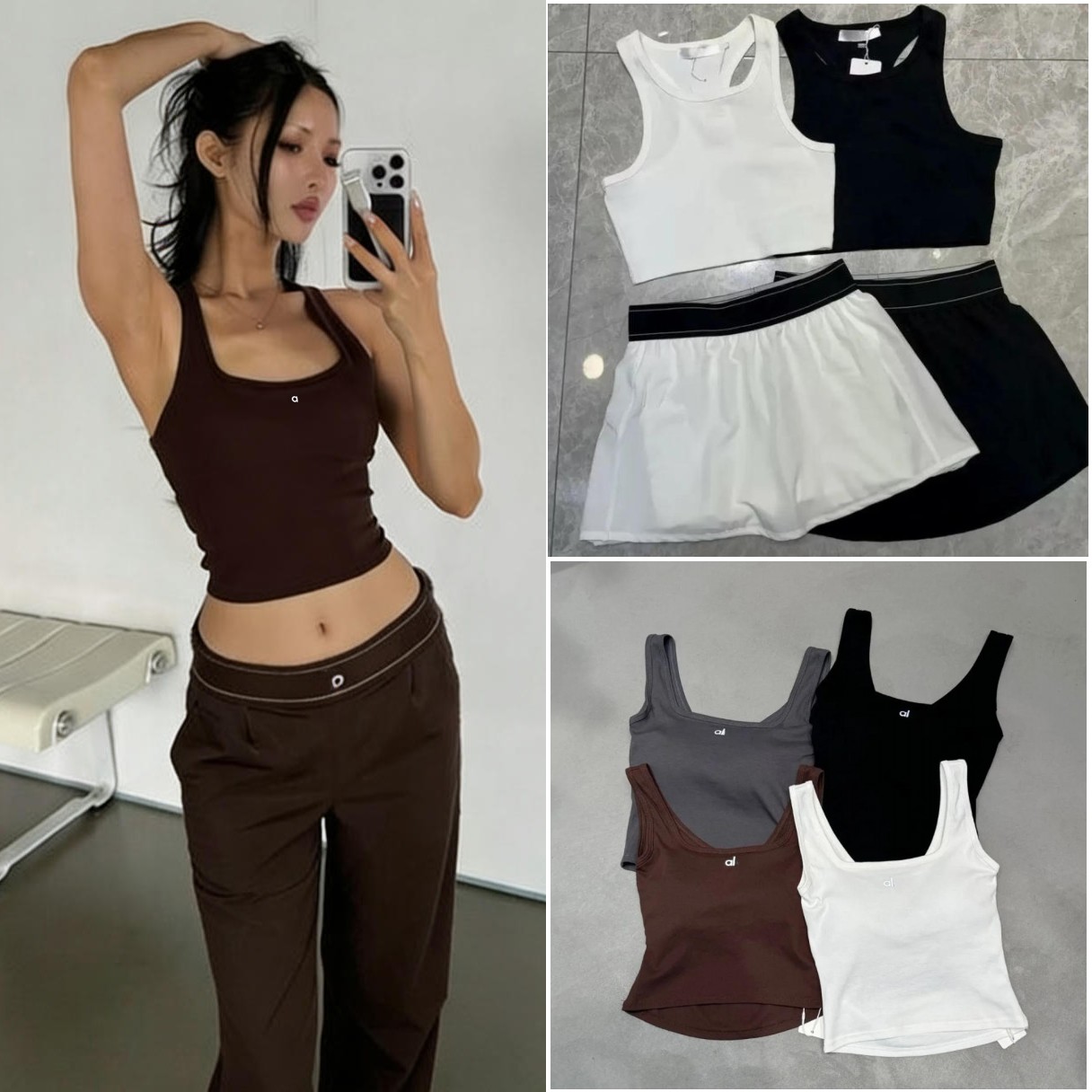 Designer Womens Cross Yoga Sports Tops Vest Luxury Slim Fit Sleeveless Vests With Pad Summer Cotton Tees Outside Wearing Tank Top Clothing T Shirt Pants US Stock