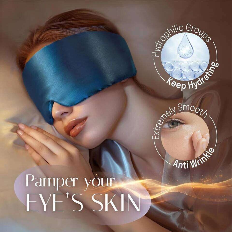 Sleep Soft Pressureless Sleeping Mask 100% Mulberry Silk for Eye Skin Anti Wrinkles,Adjustable Wide Velcro Ear Cover 26W0402