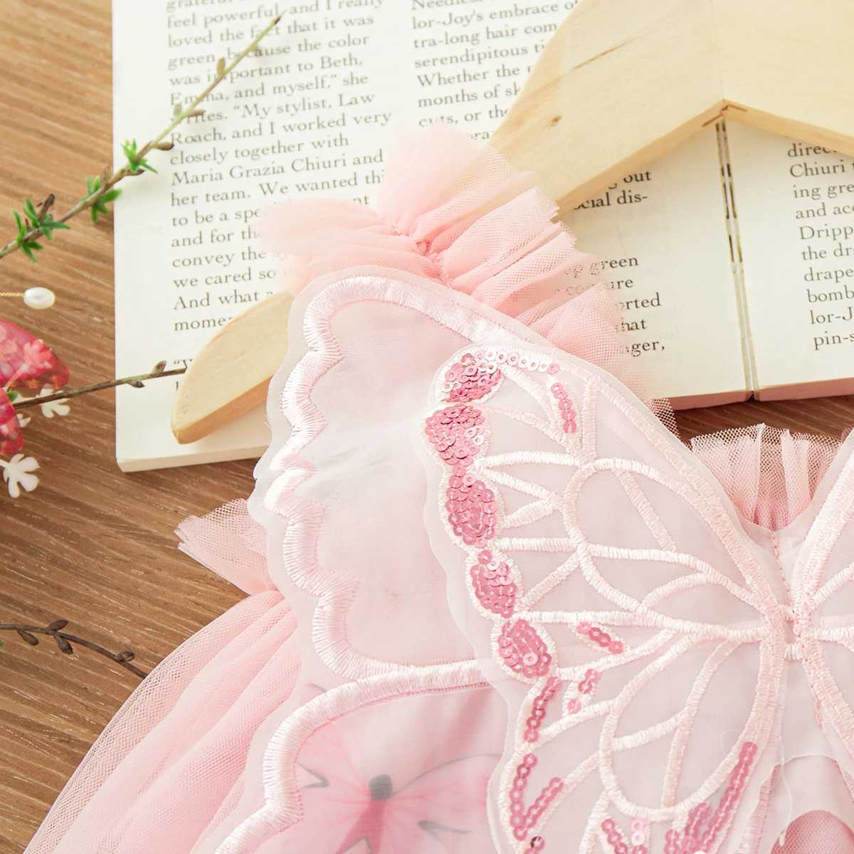 Baby Girl Dresses Summer Mesh Butterfly Girls Dresses Cute Back Wings Girls Princess Dresses Baby Clothes Girl H260402