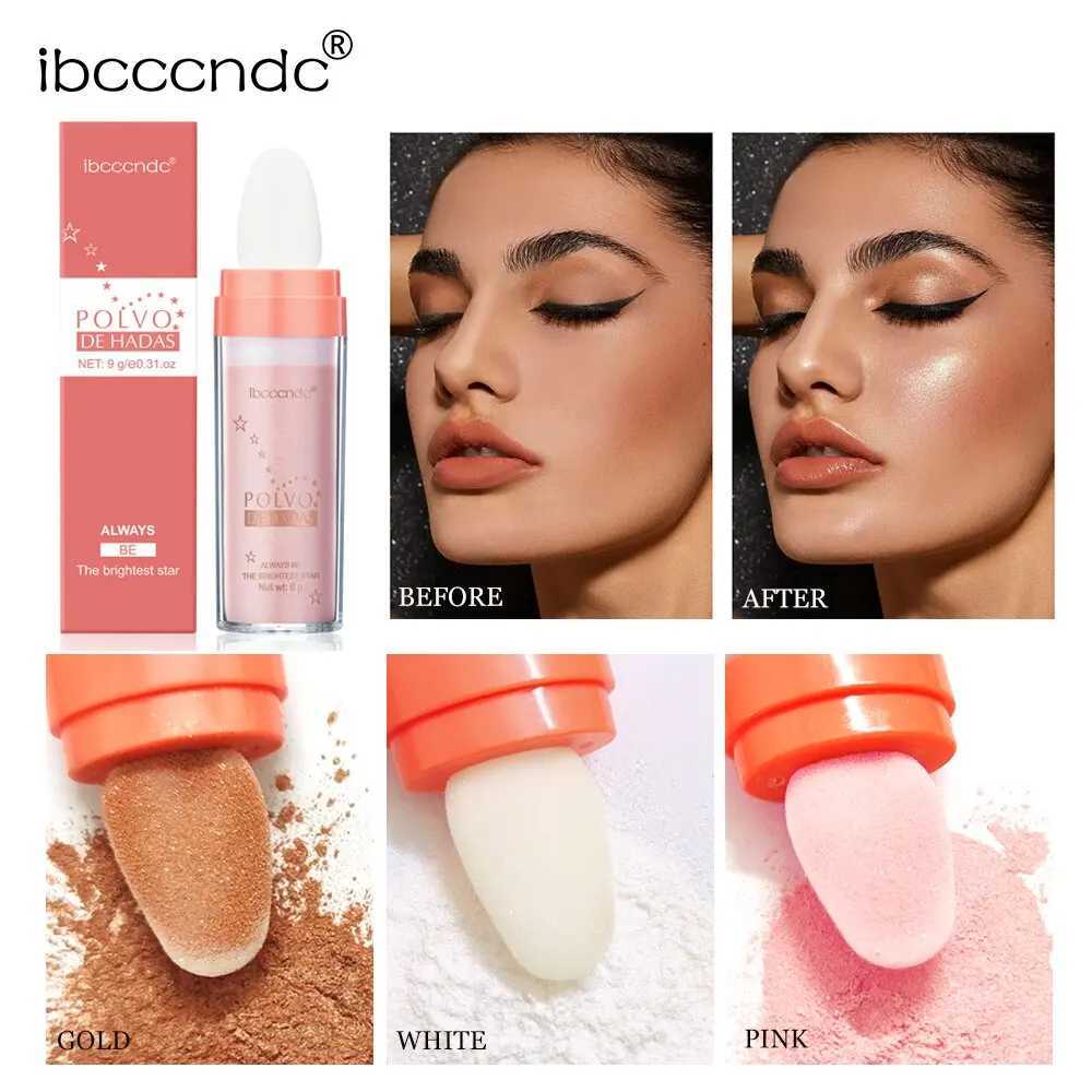 3Color Shiny Fairy Powder Highlighter Shimmer Makeup Contour for Face Body Hair Pink Gold Bronze Iluminador Maquillaje 1 Piece H260402