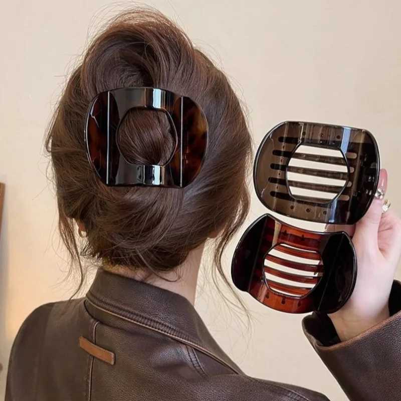 New Korean Acetic Acid Hair Clip Womens Spoon Clip Spring Clip Leopard Hair Clip Top Clip Simple Girl Hair Accessories H260402