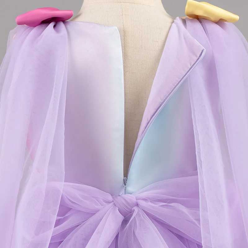 Fashion Cartoon Girl Princess Dress Lace Sleeveless Kids Party Dresses for Girls Summer Childrens Girls Dresses 1-9 Years H260402