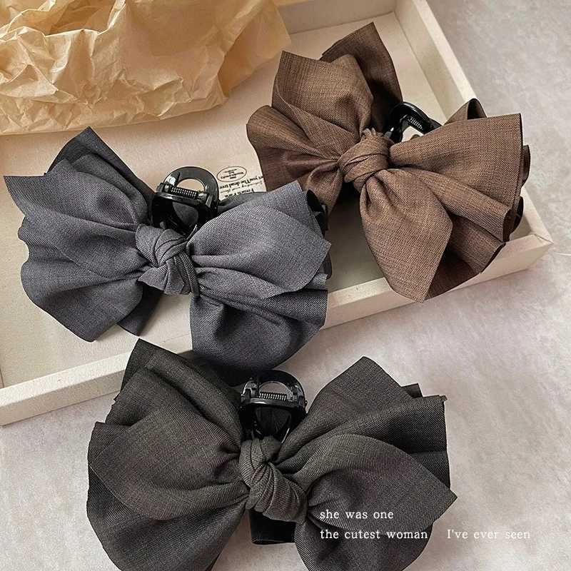 1pc Korean style Multi-layer cotton line large fabric claw clip for the back of the head autumn and winter elegant shark clip H260402