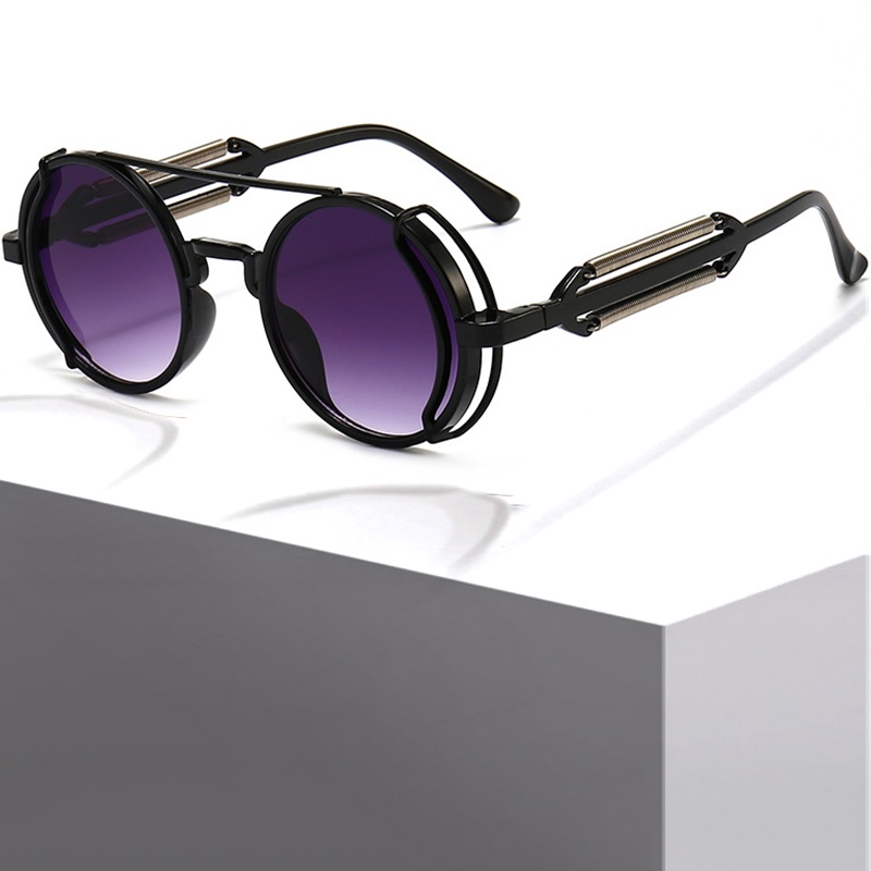Classic Gothic Steampunk Sunglasses Luxury Brand Designer High Quality Men and Women Retro Round Pc Frame Sunglasses CB Fashion Accessories
