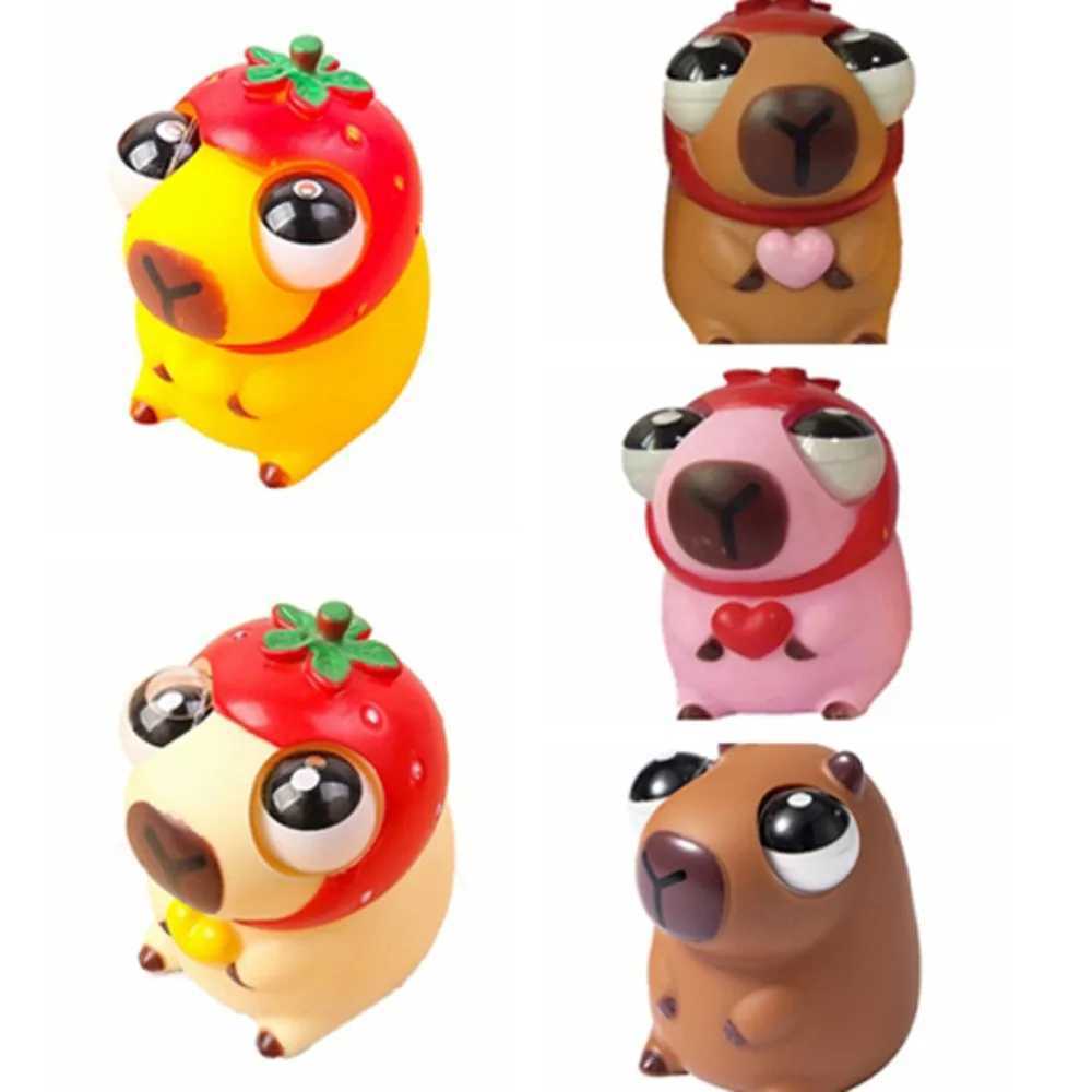 Cartoon Burst Eye Capybara Toy Novelty Soft Capybara Big Eyeball Pinch Doll Creative Cute Capybara Squeeze Ball Toys H260402