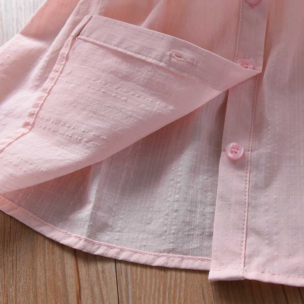 Girls Blouse Embroidered Cotton Shirt Casual Top for Kids Ages 2-6 Years Childrens Summer Clothes H260402