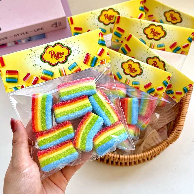 Rainbow Sour Strip Squishy Toy Food-Grade Silicone Soft Slow Rebound Birthday Party New year Gift H260402