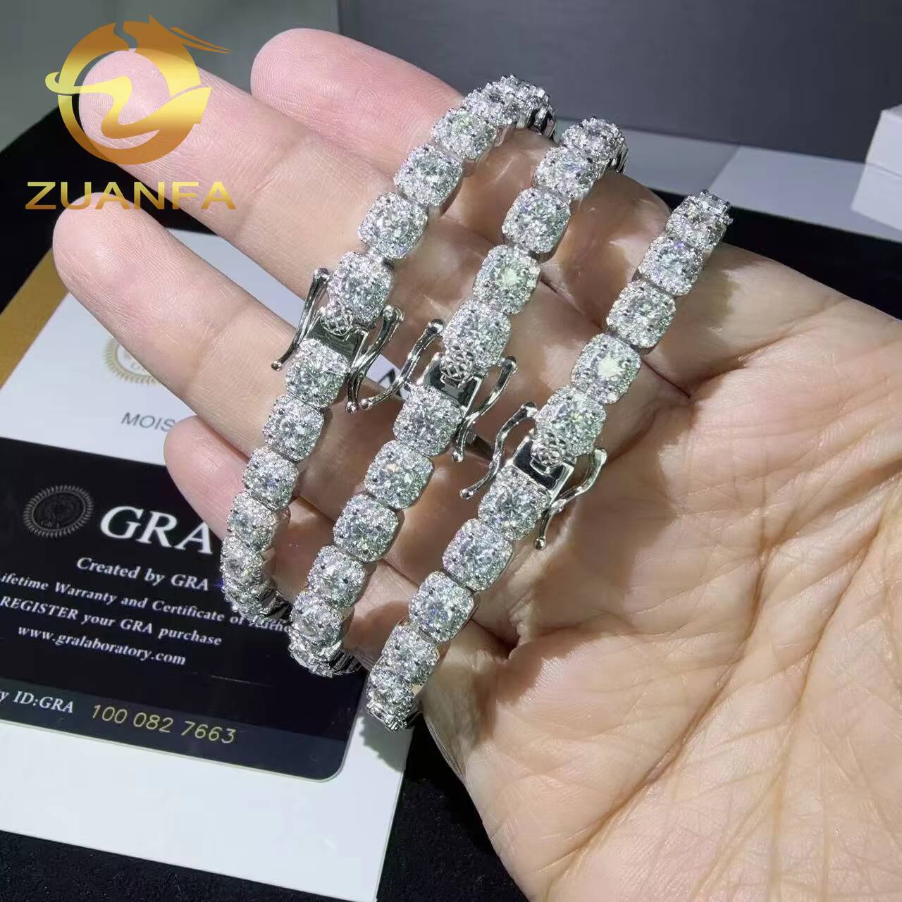 Ready Shipping 6mm Pass Diamond Tester Moissanite Hip Hop Bracelet Fashion Cuban Link Bracelet 925 Silver