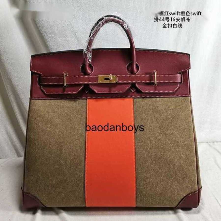 Designer Bag 50cm Tote Bags Handmade Platinum Canvas Cowhide Unisex Large Capacity Handbag Travel Customization bag