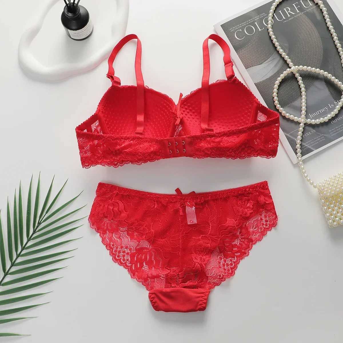 2-piece Multi-color Lingerie Set For Womens Gathering Push Up Underwear For Womens Flower Underwear Z260402