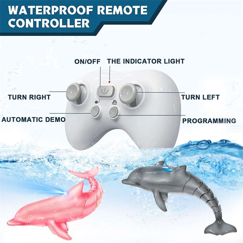 24G Rc Dolphin Fish Toy Light Water Pool Electric Waterproof Remote Control Swimming Animal Toys Gift 260326