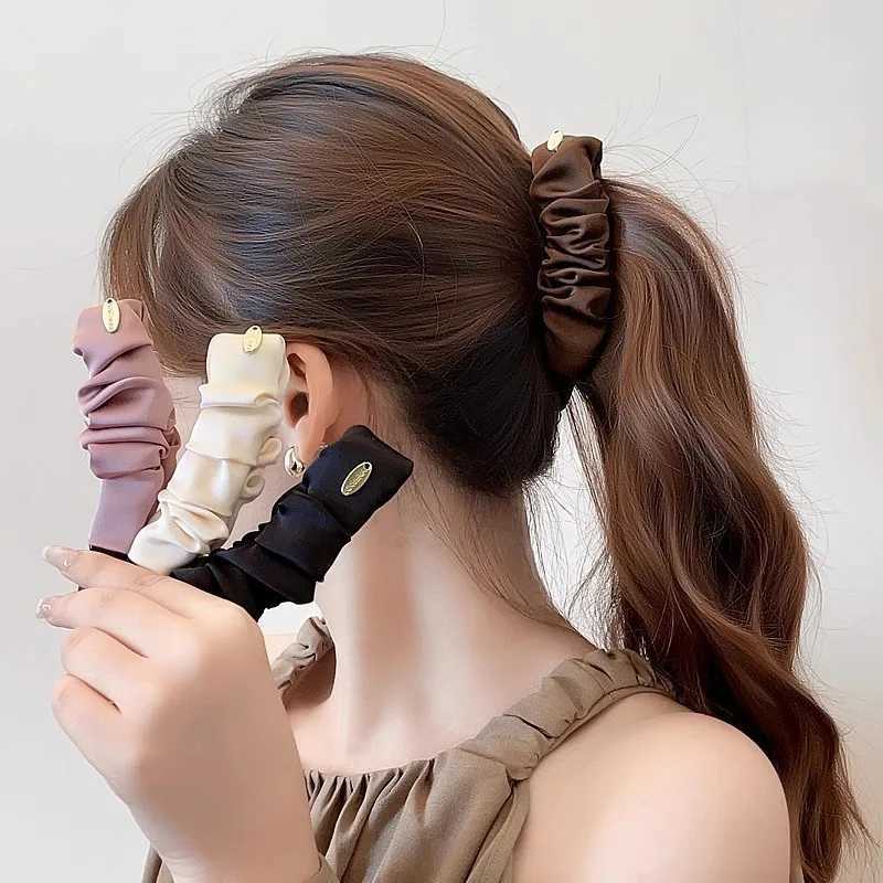 Korean Elegant Solid Fold Satin Banana Hair Clip For Women Girls Sweet Hair Ornament Hairpin Barrette Fashion Hair Accessories H260402