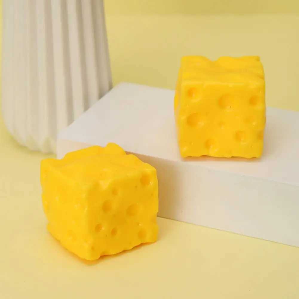 Shapeable Cheese Squeeze Toy Stress Relief Slow Rising Cheese Block Sensory Toy Simulated Food Pinch Fidget Toy Party Favors H260402