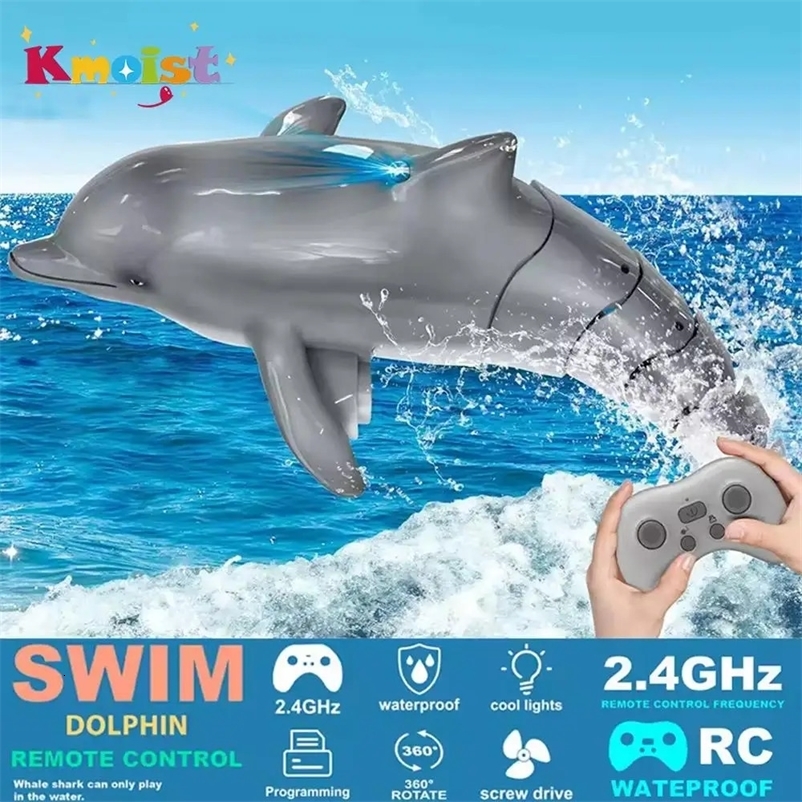 24G Rc Dolphin Fish Toy Light Water Pool Electric Waterproof Remote Control Swimming Animal Toys Gift 260326