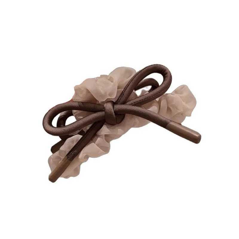 2025 New Mesh Tulle Large Bowknot Grab Clip Elegant Retro Female Ponytail Braid Claw Clip Hair Accessories Gift Headdress H260402