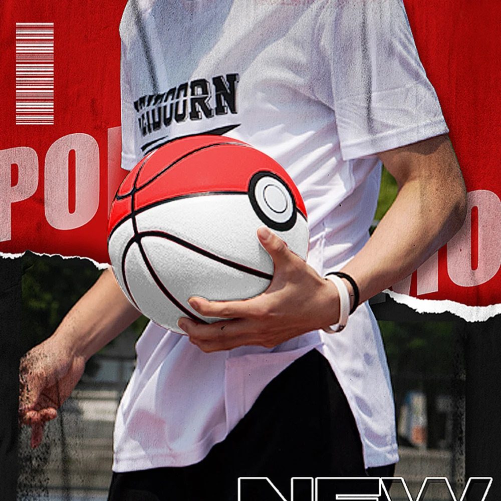 High Quality White Red PU Basketball Official Size 7 Professional Basketball with 4 Layers Outdoor Indoor Durable Ball 260327
