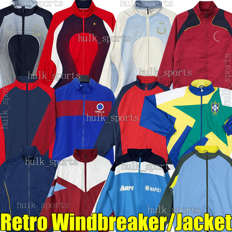 CFC Classic Vintage Retro Soccer Tracksuit Windbreaker Jackets barce Napoli Arsen Italy brazils argentina Portugal spain Hoodies survetement football jogging