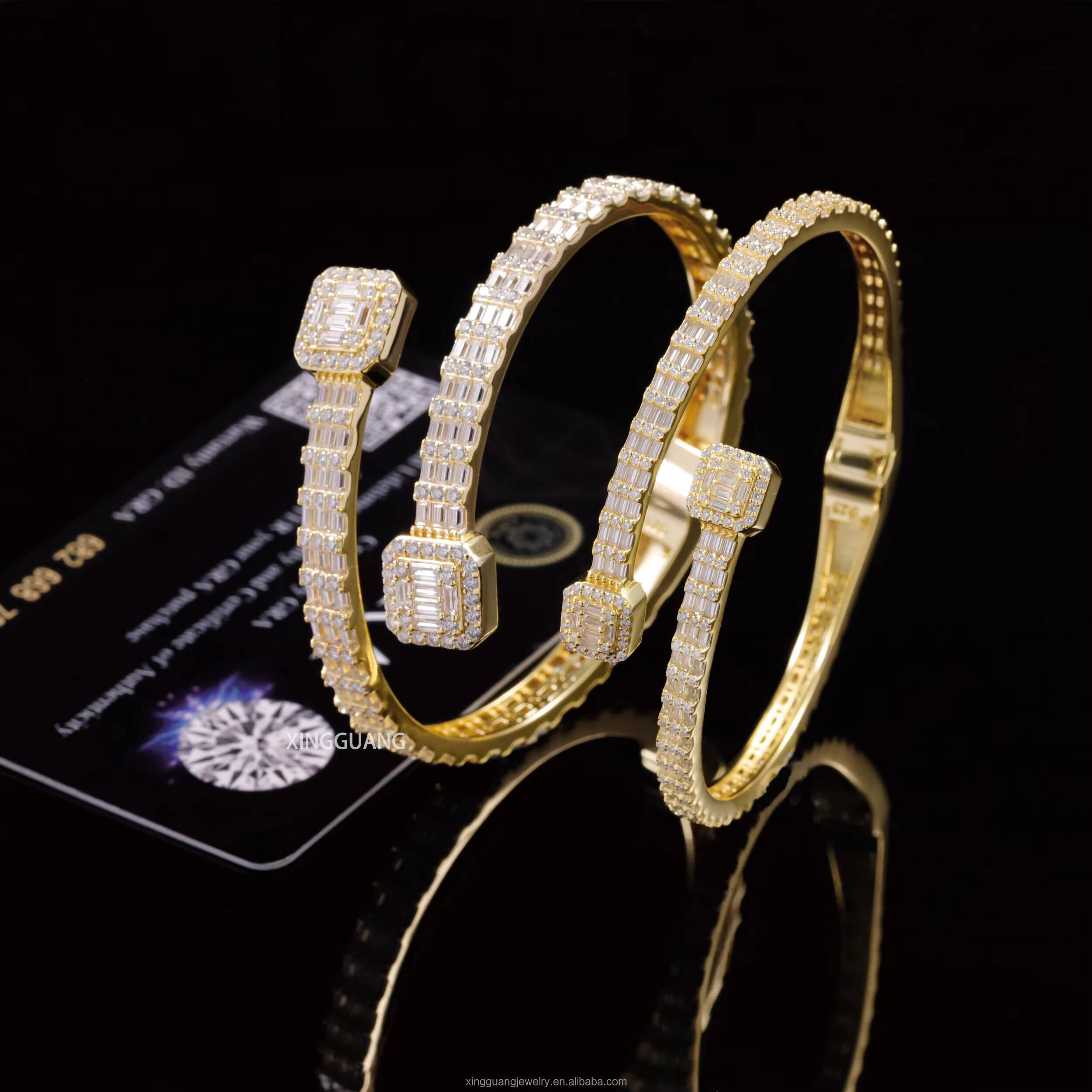 Yy Wholesale Unisexs 925 Sterling Silver Hip Hop Bracelet Cuban Link Vvs Moissanite Passes Diamond Test-for Parties Gifts