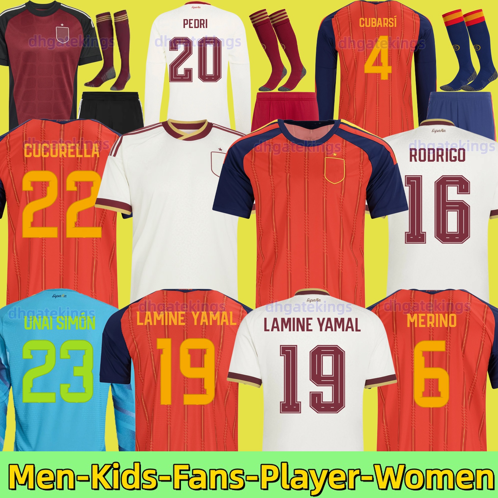 2026 World Cup SPAIN Soccer Jerseys PEDRI GAVI LAMINE YAMAL MORATA Carvajal OLMO FERRAN RODRIGO Jersey SPANISH Men Kid Kit Football Shirt Fan Player