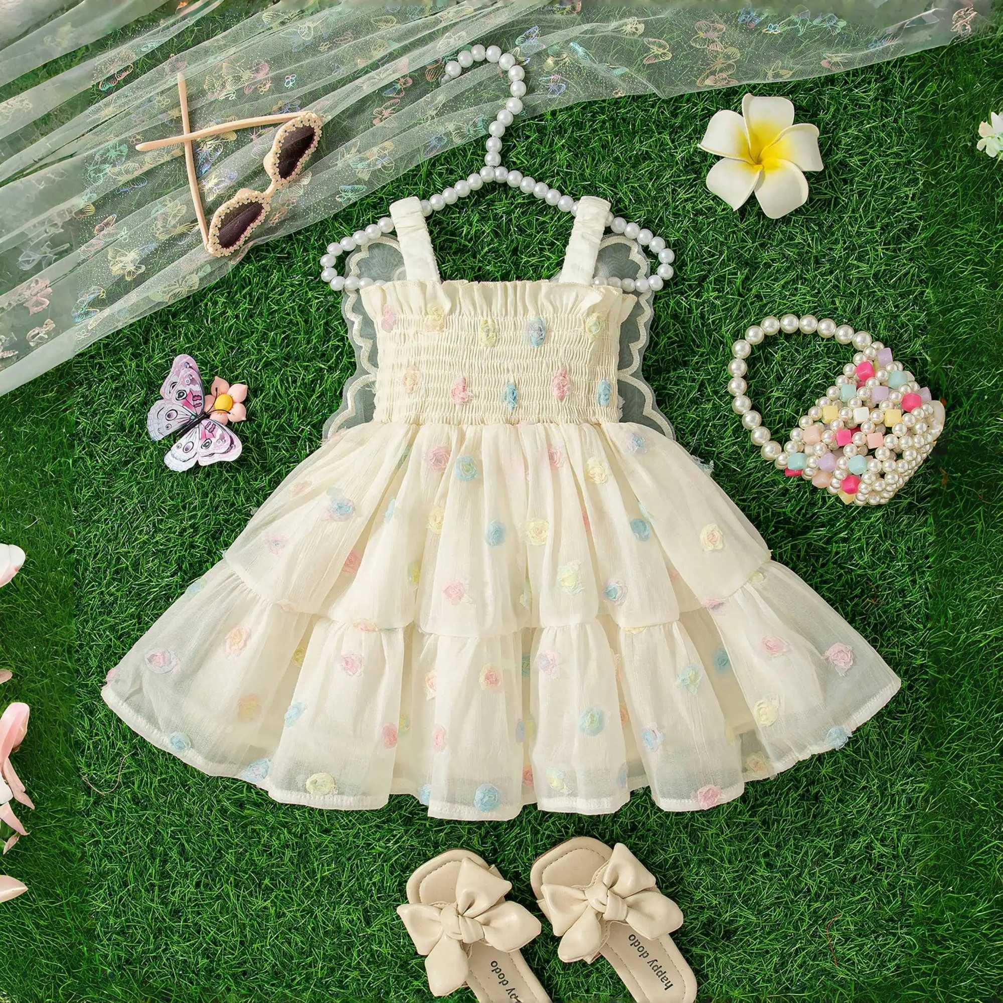 Dress for Kids Girl Butterfly Baby Dress High Quality Korean Style Fashion Baby 1 Year Old Clothes H260402