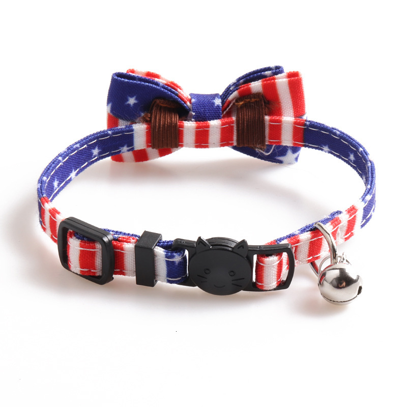 Pet Collar New Classic Stripe Bow Design For Cat Adjustable Comfortable Pet Collar