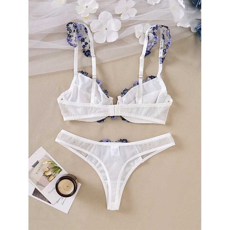 Lingeries Set Floral Embroidery Push Up Lingerie See through Bra Sets 2pcs Lady Fancy Underwear Delicate Intimate Lingerie Z260402