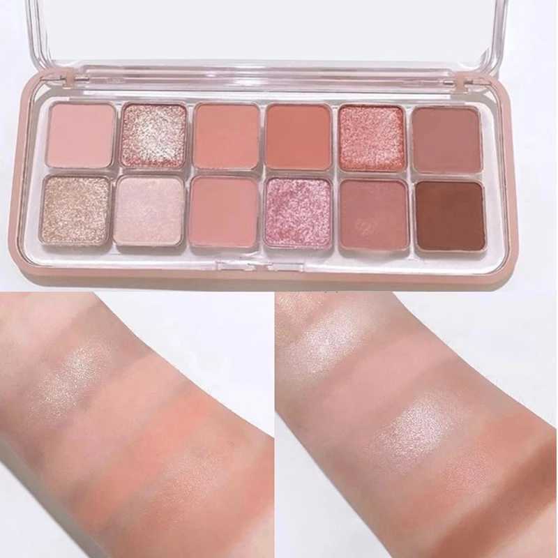 12-Color Eyeshadow Palette Matte Shimmer Finish Brightening Contour Highlighter Long-Lasting Highly Pigmented Compact Makeup H260402