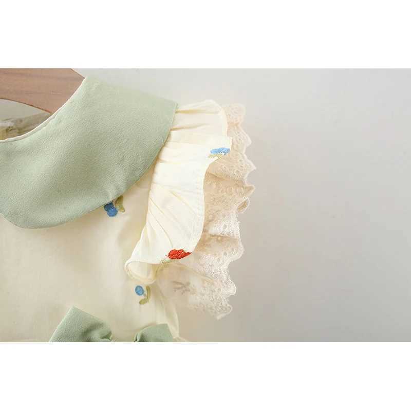 Summer Baby Girl Dress Elegant Princess Dress Lace Ruffle Sleeve Children Girl Dress Sweet Cute Doll Collar Kid Clothes A1229 H260402