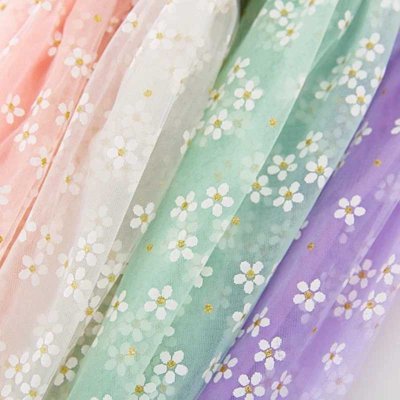 Summer Flower Mermaid Birthday Dress for Baby Girl Clothes Mesh Print Floral Princess Slip Tutu Dresses Sleeveless Girl Clothes H260402