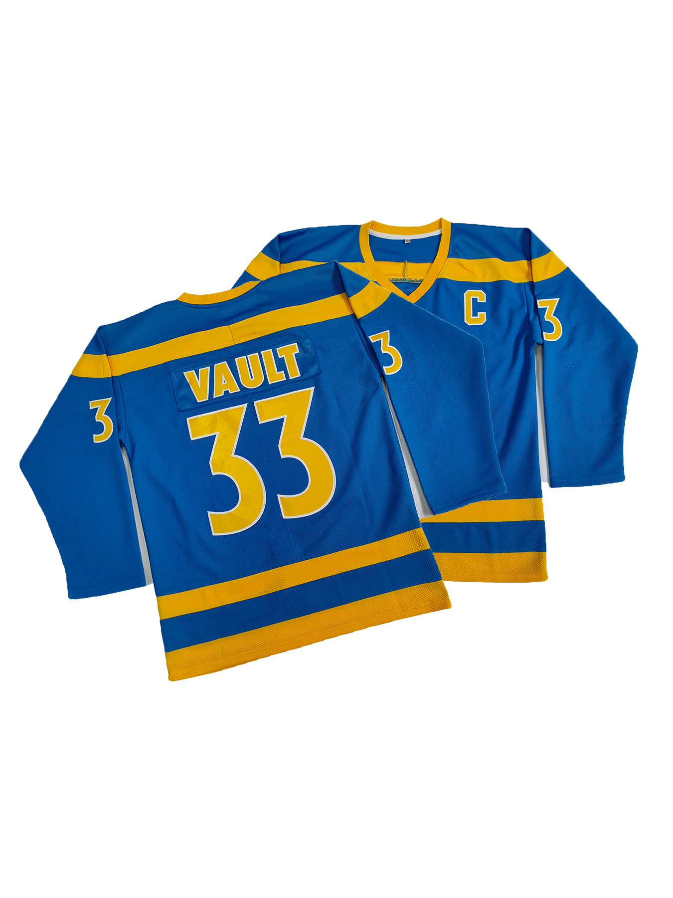 Mens Fallout Vault Boy Printed Hockey Jersey Shirt LN - V-Neck, Embroidered Letter & Number Design, Polyester, Machine Washable - Perfect for Sports &