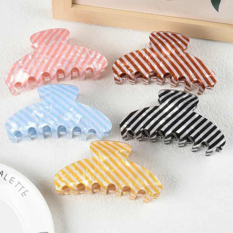 NEW 103CM Large Colorful Striped Hair Claw Korean Style Claw Clips Retro Trendy Hair Clips for Women Girls INS Hair Accessories H260402