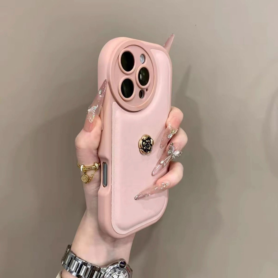 Camellia Card Holder Phone Case for iPhone 17 Pro Max 16 15