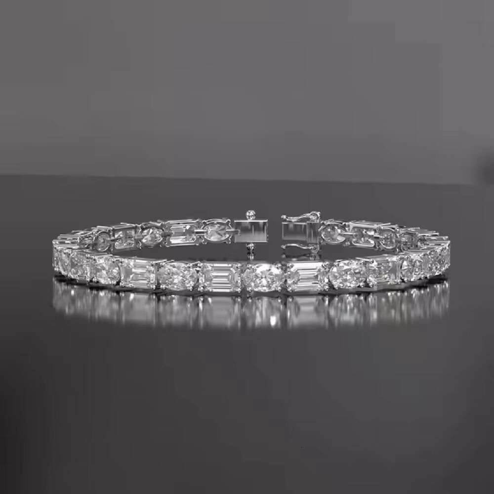 White Gold Amazing design Moissanite Bracelet Diamond Inspired Jewelry Collection for womens