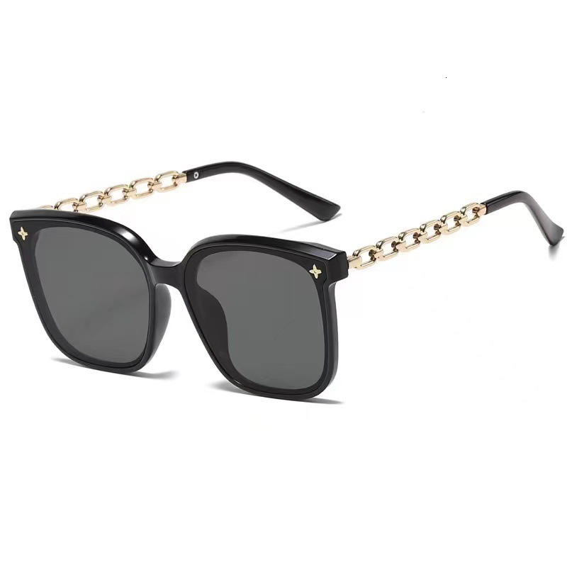 2026 New Designer Luxury Glasses - Fine Chain Style Sunglasses - High-end Sun Protection - Outdoor Sports And Leisure - Large Frame For Face Shaping