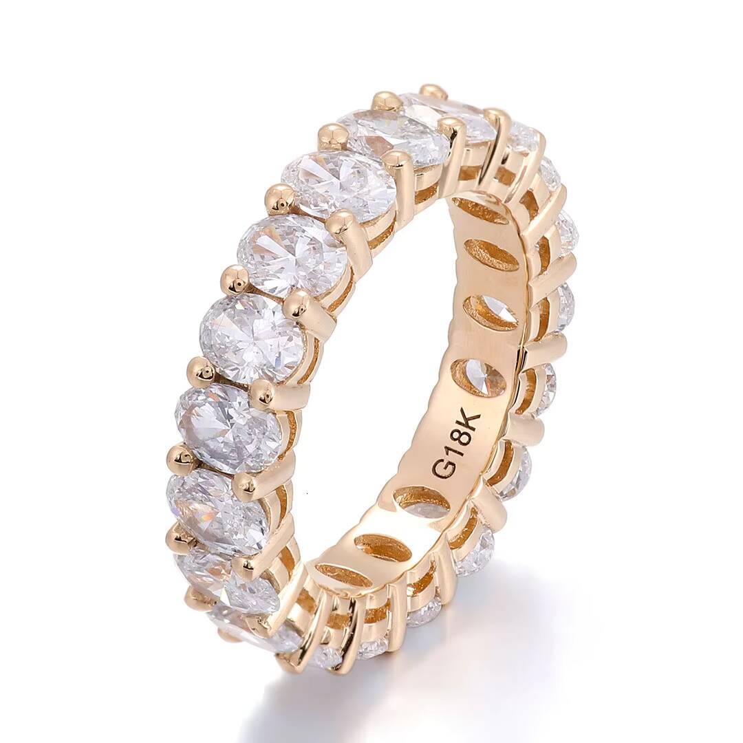 Custom Jewelry 10k 14k 18K Solid Gold Ring Oval Cut DEF VVS1 HPHT IGI 4 Carats Lab Grown Diamonds Ring Engagement Ring for Women