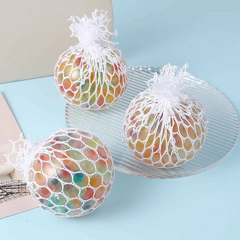 Colored crystal grape player squeezes and vents colored bead grape ball pranks stress relieving toy H260402