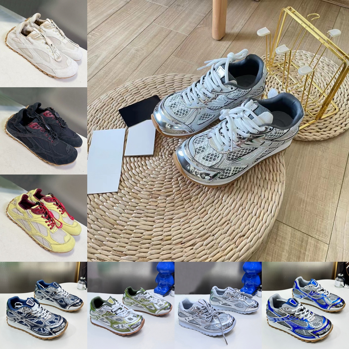 35-48 Casual Shoes Men Women Luxury Designer Sneaker Fashion Nylon Fabric Pink Sliver Parakeet White Black Merlot Lady Platform Trainers Sneakers Jogging Walking